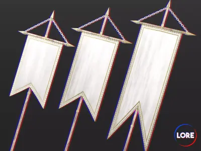 Medieval Noble Decoration Flags and Banners Low-poly 3D model