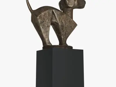 Statuette of a dog 3D model