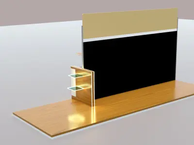 modern supermarket shelf Low-poly 3D model