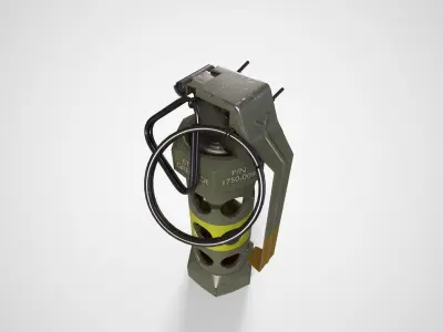 Stun Grenade green Low-poly 3D model