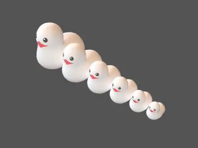 Matryoshka Duck Decoration V1 004 Low-poly 3D model