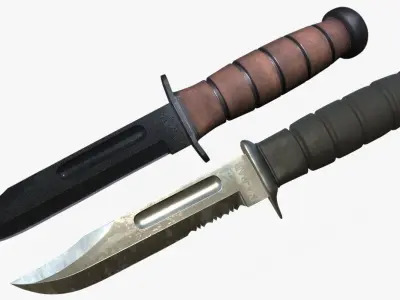 Kabar Knife Pack with Sheath 3D model