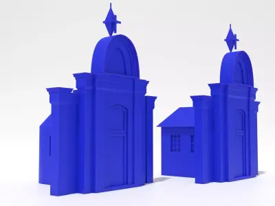 old Dutch church in two variants - print ready 3D print model