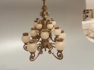 Dolls House Miniature Victorian Gassolier Chandelier 12th Scale 3D print model
