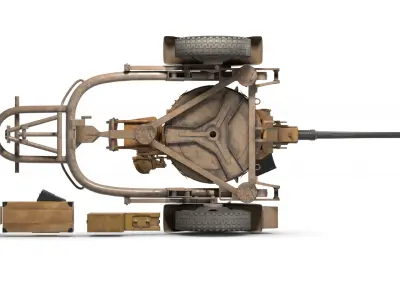 WWII Anti-Aircraft Gun  -  Flak 30 3D model