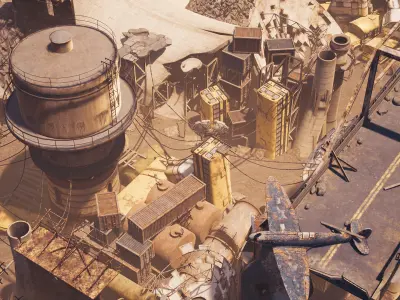 Post Apocalyptic - Unreal Engine - WarGaming Asset Pack  Low-poly 3D model