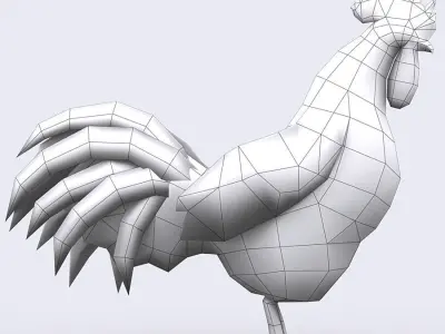 3DRT - Rooster Low-poly 3D model