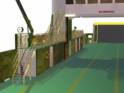 barcaca fluvial cfn Low-poly 3D model