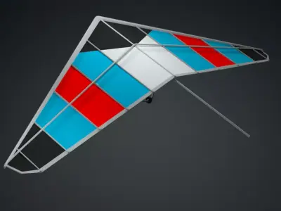 Hand Gliding Low Poly 3D Model Low-poly 3D model