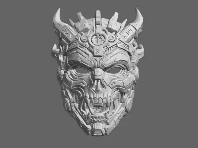Biomech Void Skull Mask Wearable Cybernetic Sci Fi Armor STL 3D print model