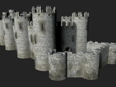 Medieval Castle Low-poly 3D model