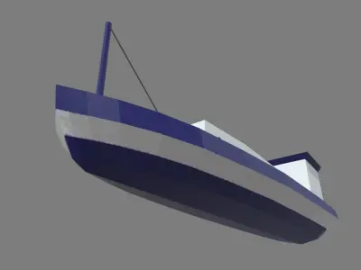 Low Poly Boat 04 Low-poly 3D model