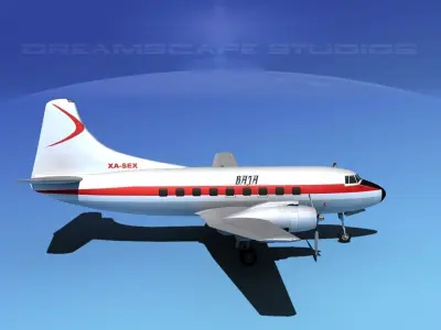 Martin 202 Baja Airlines 3D model