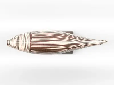 Fish wooden painted decoration for interiors 3D model