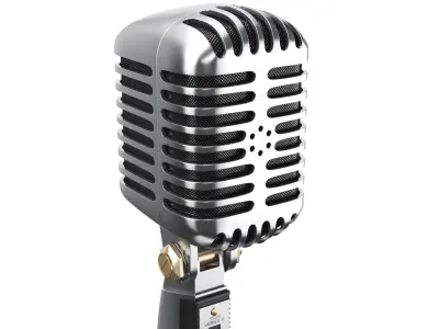 Retro Microphone 02 3D model