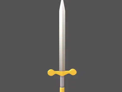 Cartoon Sword v1 001 Low-poly 3D model