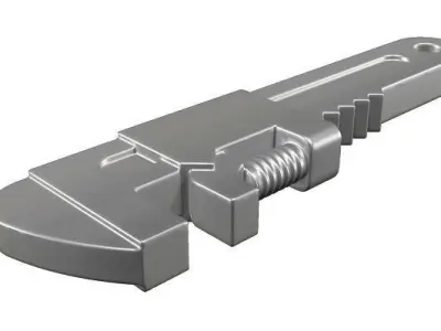 Spectacular Monkey Wrench Low-poly 3D model