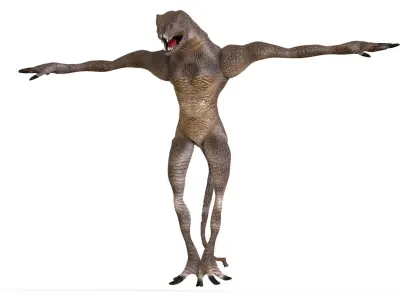 Lizard Man Low-poly 3D model