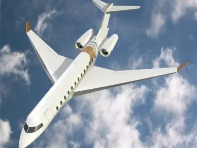 Bombardier global 8000 luxury jet Low-poly 3D model