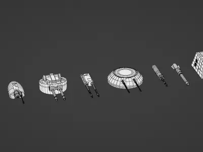 Sci-Fi Turrets and Guns Pack - Star Wars 3D model