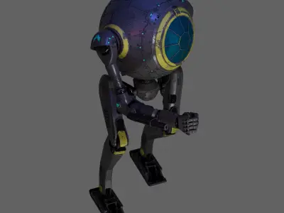 CicleHead Robot Low-poly 3D model