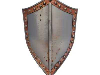 Detailed Medieval Battle Shield 3D model