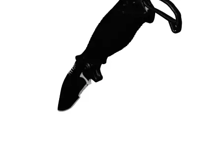 Modern Tactical Serrated Knife 3D 3D model