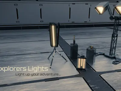  Free Sci Fi Torch - Explorers Lights Sample Free low-poly 3D model