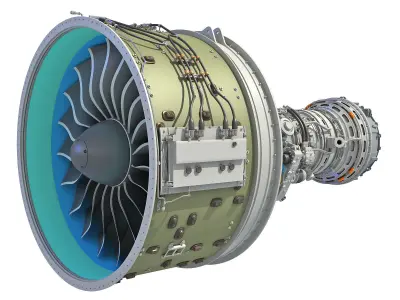 PW GTF Geared Turbofan Engine 3D model