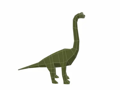 Dinosaur Brachiosaurus - 03 Low-poly 3D model