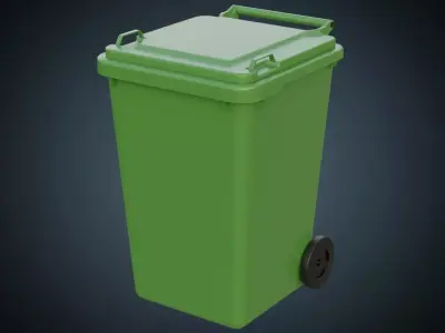 Wheeled Bin 1 Basic Low-poly 3D model