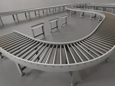 Conveyor belt system for Manufacturing 3D model