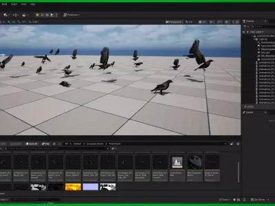 European Common Raven Bird Low-poly 3D model