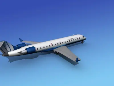 Bombardier CRJ700 United Express 2 3D model
