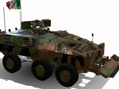 Puma 6x6 Iveco Low-poly 3D model
