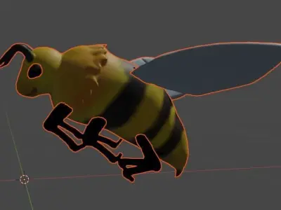 a basic low poly Bee Free low-poly 3D model