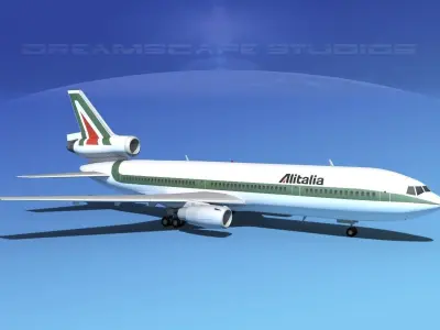 Douglas DC-10 Alitalia 3D model