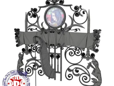 wrought iron signboard 3D model