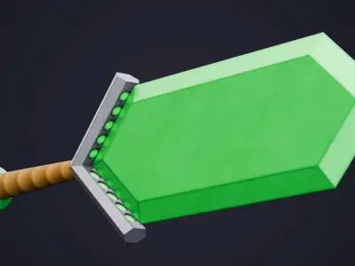 Stylized Emerald Sword Free low-poly 3D model