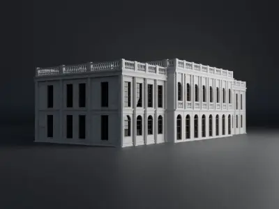 CLASSIC OLD EUROPEAN BUILDING 03 Low-poly 3D model