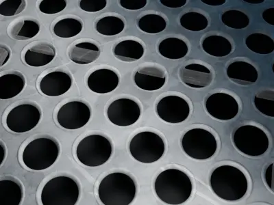 Circular Metal Grate Seamless PBR Material Texture