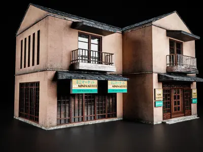 JAPANESE BUILDING 009 Low-poly 3D model
