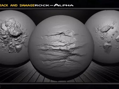 Crack Damage Rock Alpha pack Texture