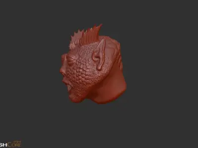 3DPrint FishMan obj Low-poly 3D model