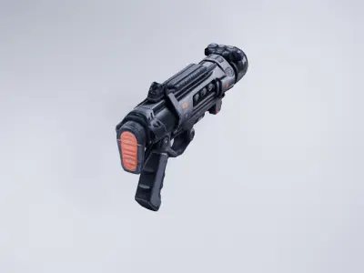 Stylized Sci-Fi Shotgun - Low Poly 3D Weapon Model Free 3D model