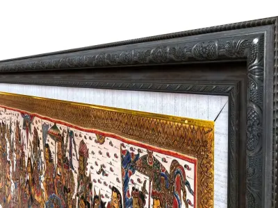 Balinese picture green frame great battle scene Low-poly 3D model