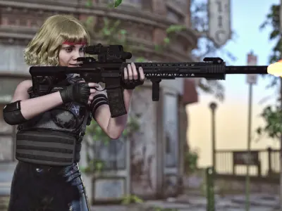 M4 Rifle Custom Long Gun for G8F 3D model