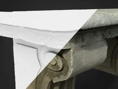 Stone Bench Imperial Palace Low-poly 3D model