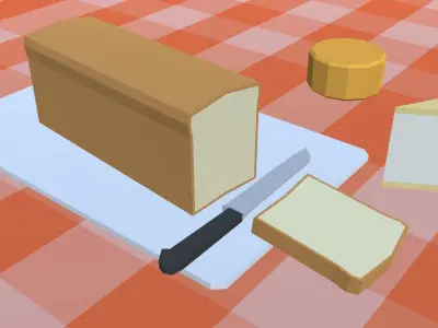 FLAT POLYS - Kitchen props Low-poly 3D model