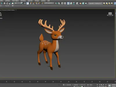 Cartoon Reindeer Cute Low-poly 3D model